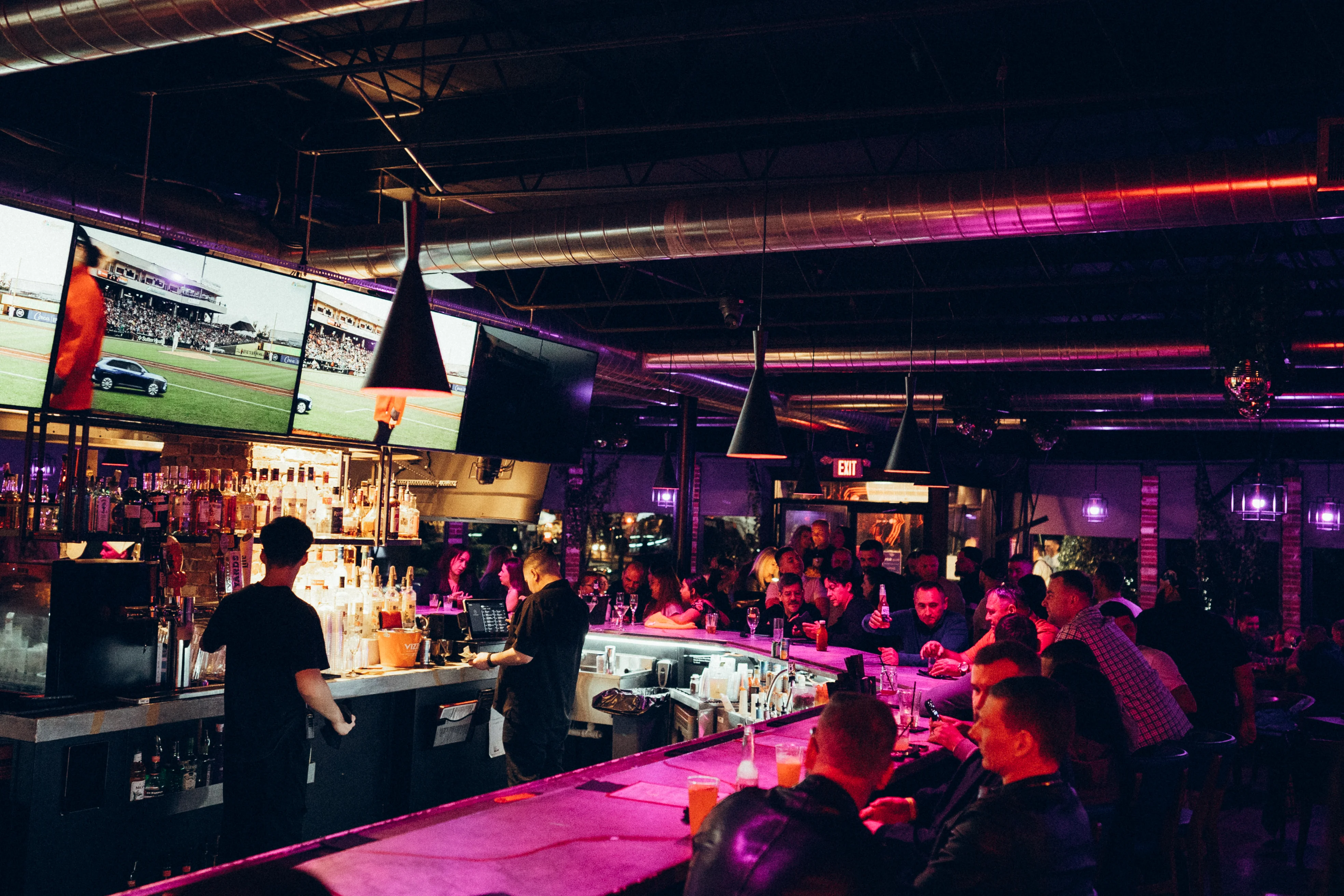 Bar area with guests