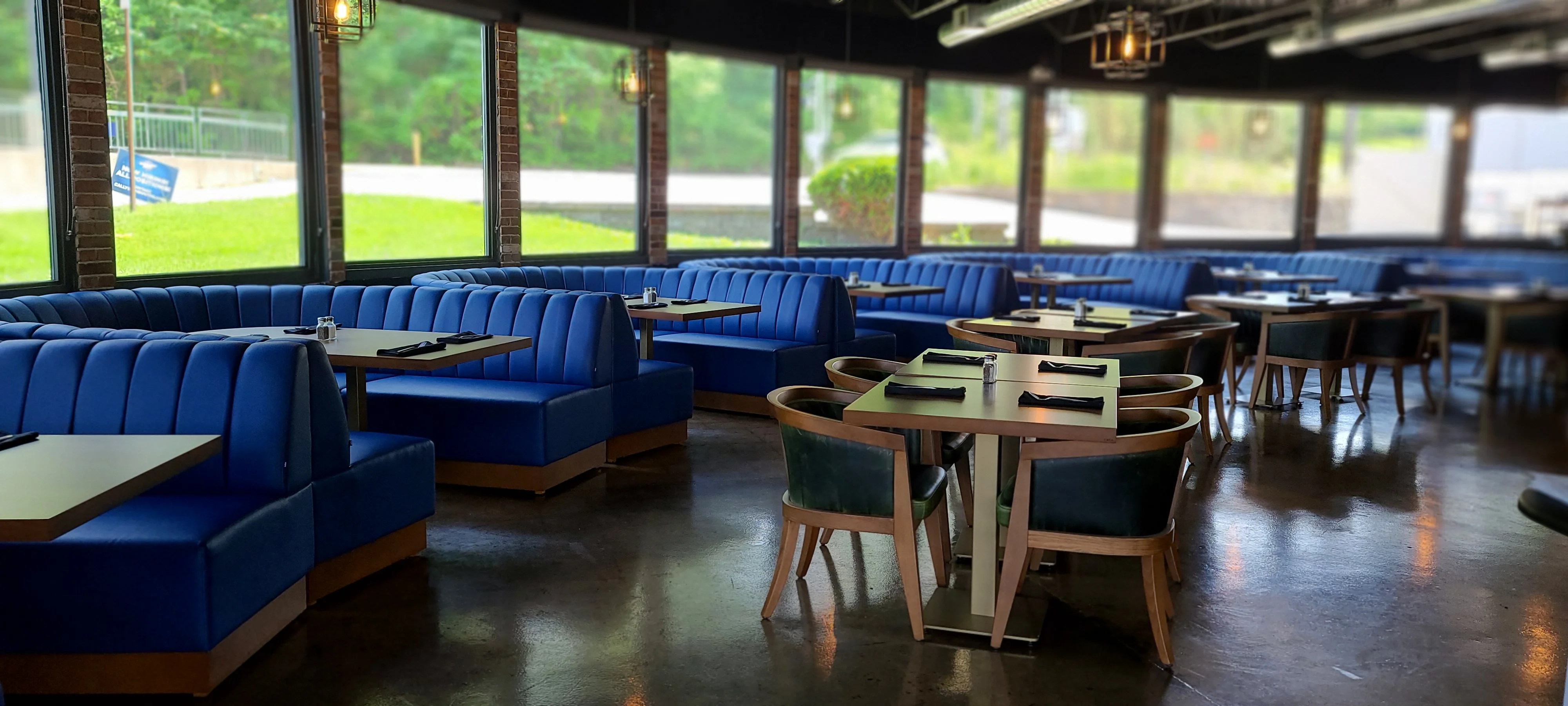Dining area with booth seating