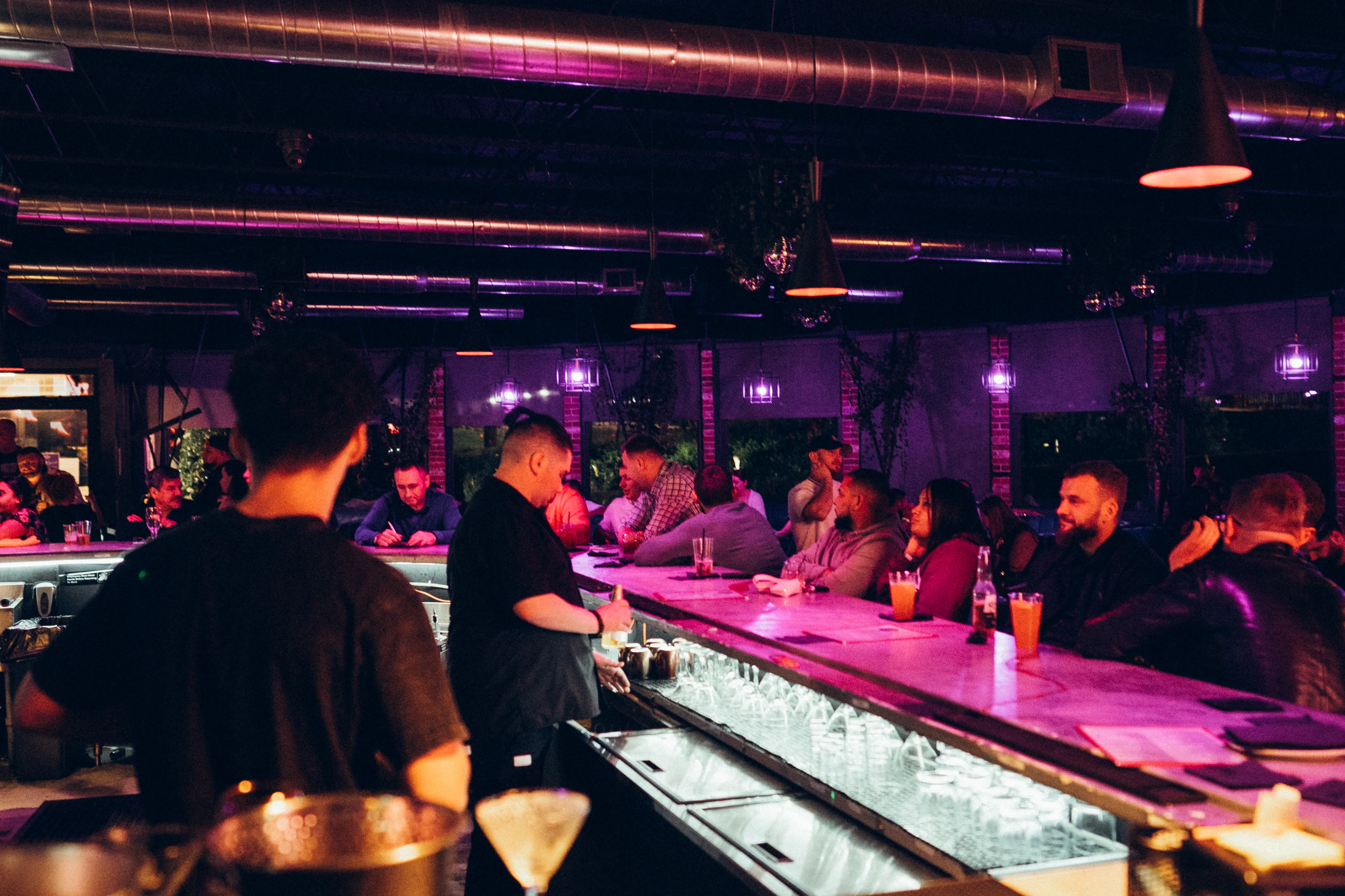 Bar service in action