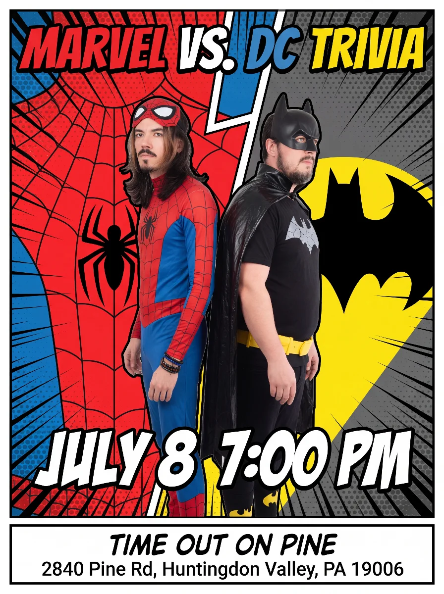 Marvel vs. DC Trivia flyer