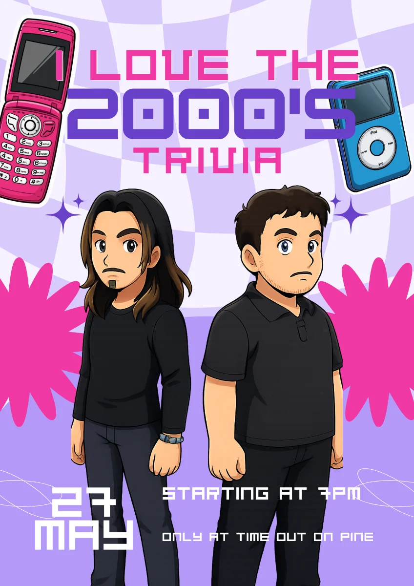 I Love The 2000's Trivia flyer